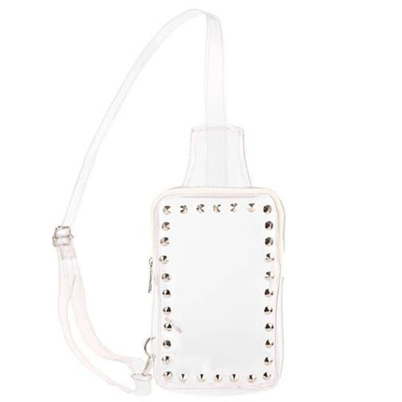 Clear See Thru Studded Sling Bag Crossbody Bag - Picture 1 of 1
